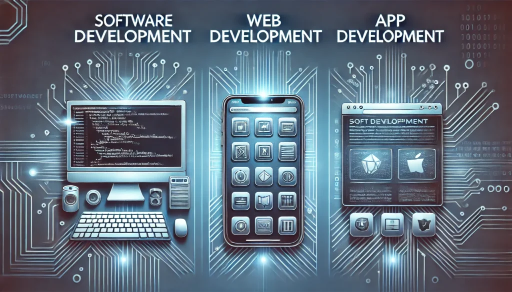 Difference Between Software Development, Web Development, and App Development