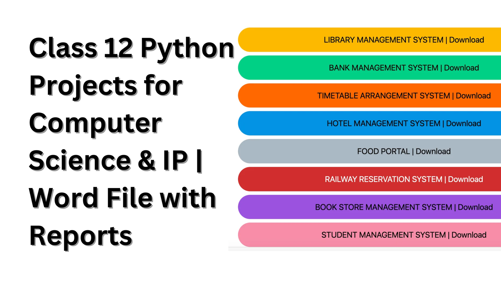 Class 12 Python Projects for Computer Science & IP | Word File with Reports