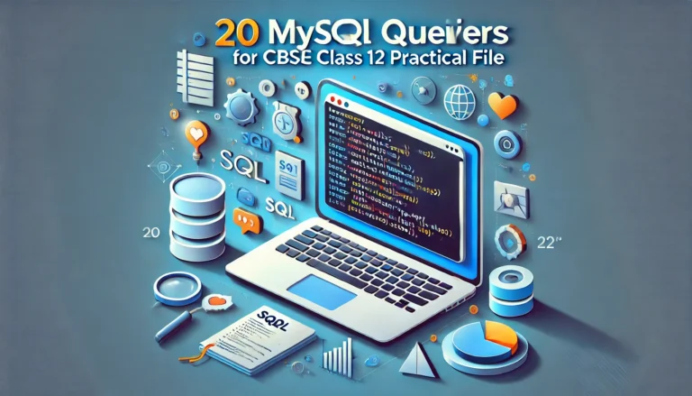 20 MySQL Queries for CBSE Class 12 Practical File with Output