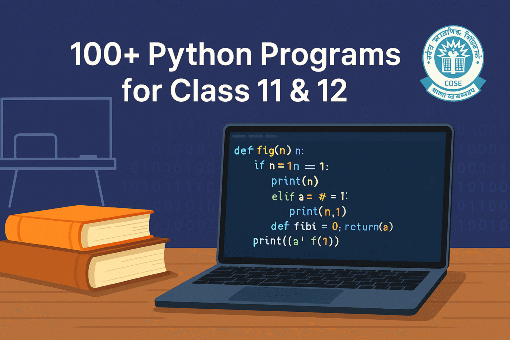 100+ Python Programs for Class 11 & 12 (CBSE) – Basics to Projects with Code