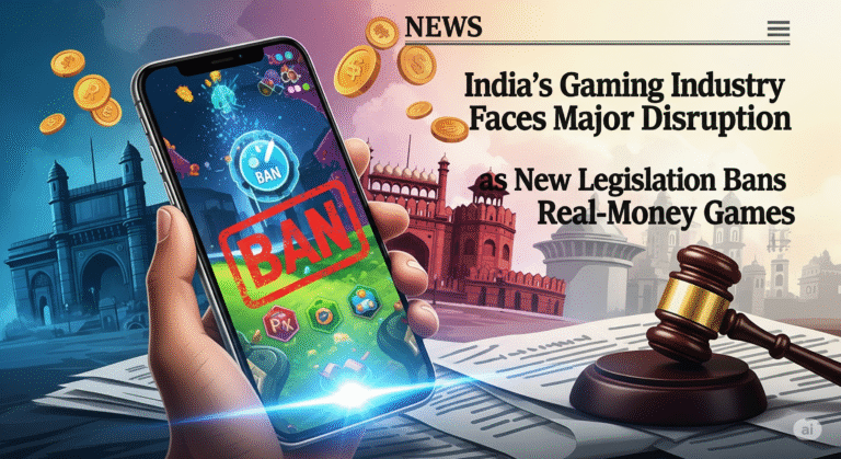 India’s Gaming Industry Faces Major Disruption as New Legislation Bans Real-Money Games