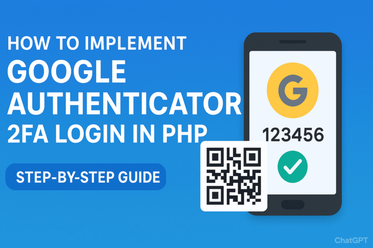 Google Authenticator PHP PHP 2FA Login Two Factor Authentication in PHP Google Authenticator OTP PHP Secure PHP Login with 2FA PHP Login System with Google Authenticator