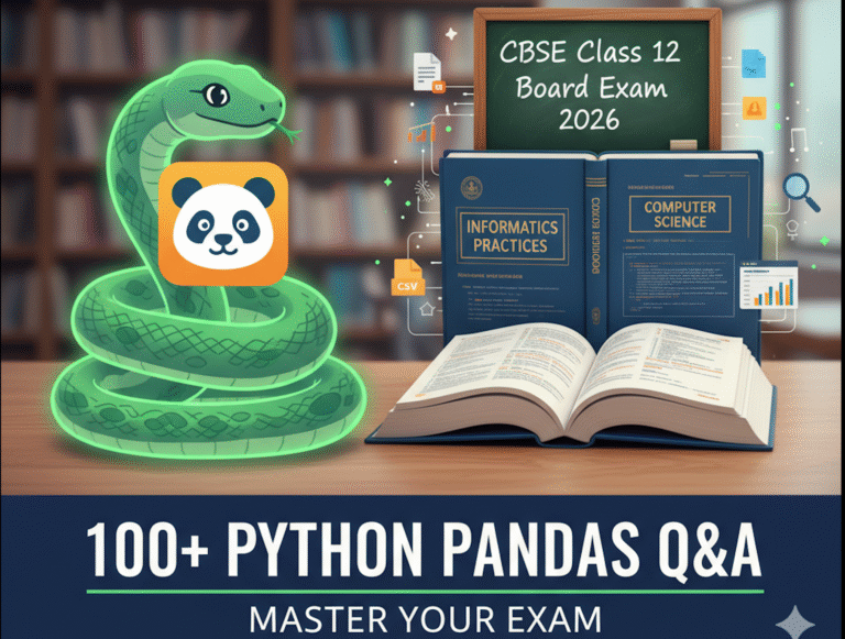 100+ Python Pandas Questions for CBSE Class 12 Board Exam 2026 | IP & CS