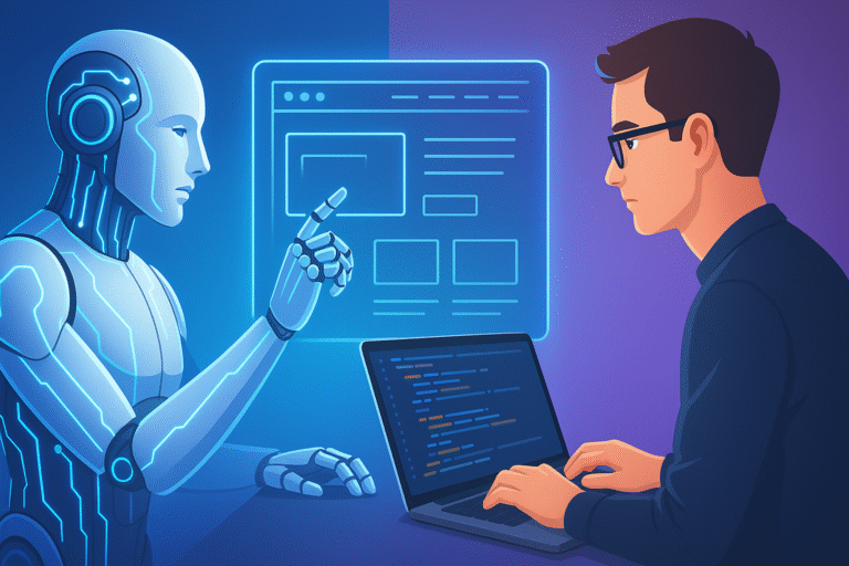 Comparison between AI website builder and professional web developer for business websites